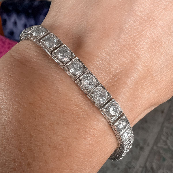 Vintage Diamond Straightline Tennis Bracelet - Image 2