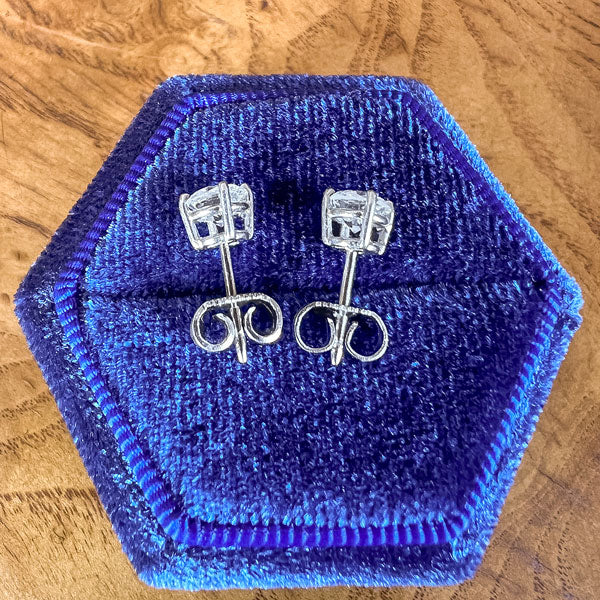 Vintage Diamond Stud Earrings, 0.80ctw. - Image 3