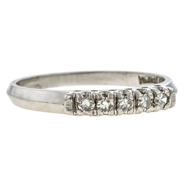 Vintage Diamond Wedding Band Ring, Size 6 3/4 - Image 2