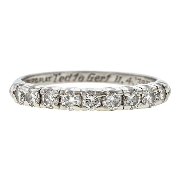 Vintage Diamond Wedding Band Ring, Size 5 1/4
