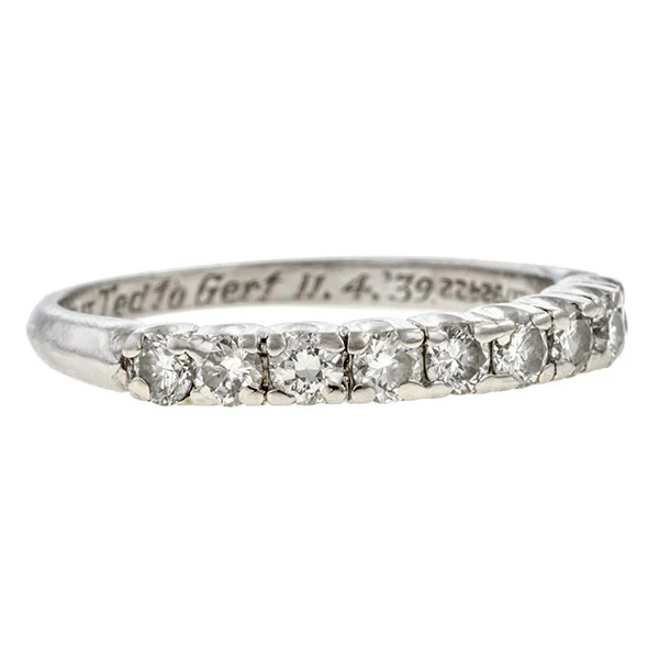 Vintage Diamond Wedding Band Ring, Size 5 1/4 - Image 2