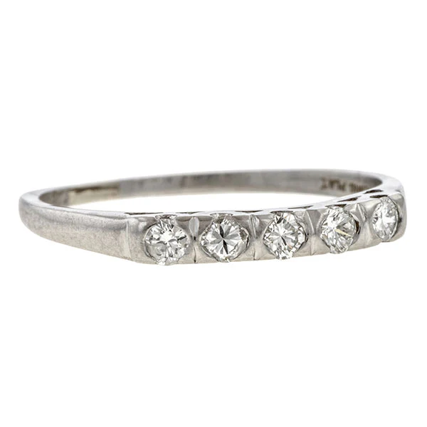 Vintage Diamond Wedding Band Ring, Size 7 3/4 - Image 2