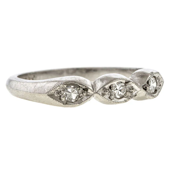 Vintage Diamond Wedding Band Ring, Size 5 1/2 - Image 2