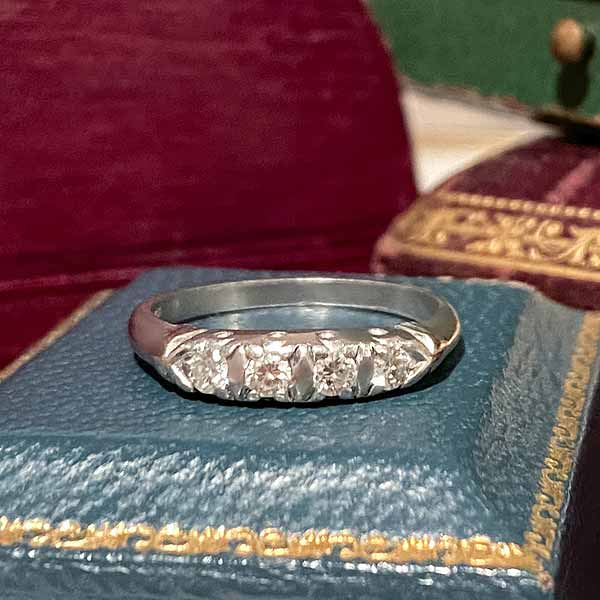Vintage Diamond Wedding Band Ring, Size 6 3/4