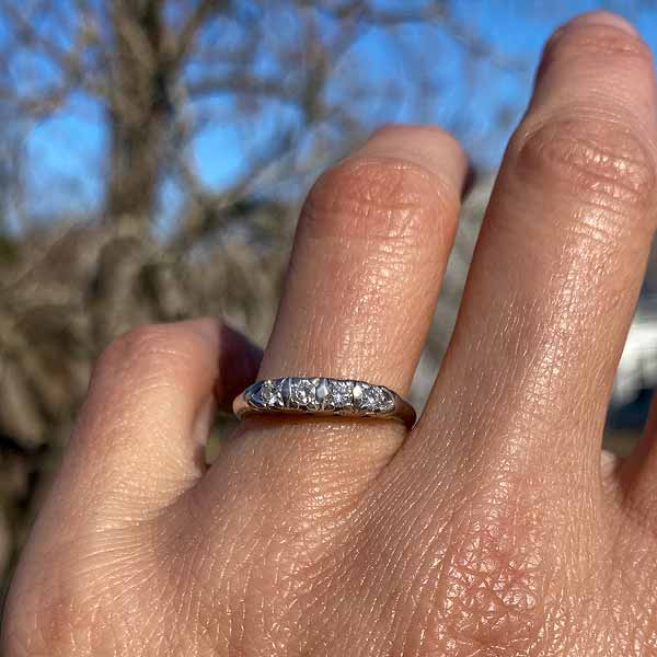 Vintage Diamond Wedding Band Ring, Size 6 3/4 - Image 2