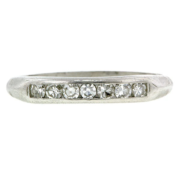 Vintage Diamond Wedding Band Ring, Size 7
