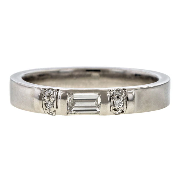 Vintage Diamond Wedding Band Ring, Size 7