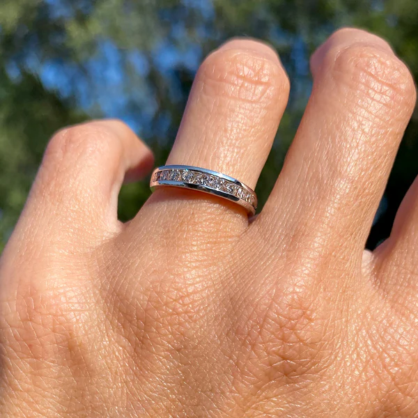 Vintage Diamond Wedding Band Ring, Size 6 - Image 2