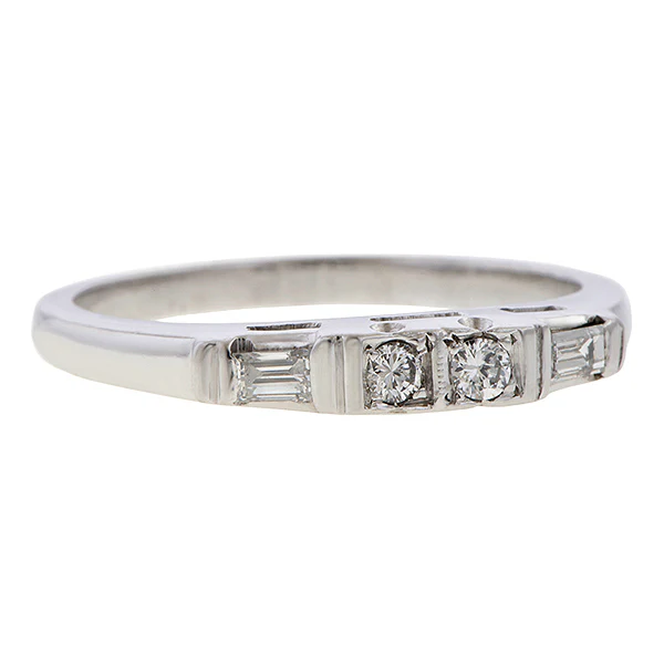 Vintage Diamond Wedding Band Ring, Size 8 1/4 - Image 2