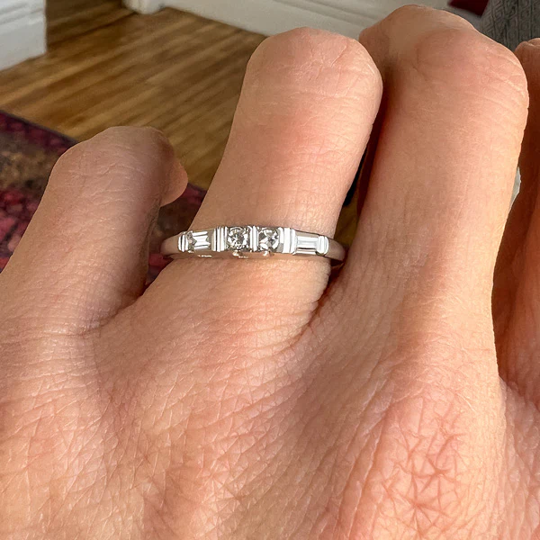 Vintage Diamond Wedding Band Ring, Size 8 1/4 - Image 3