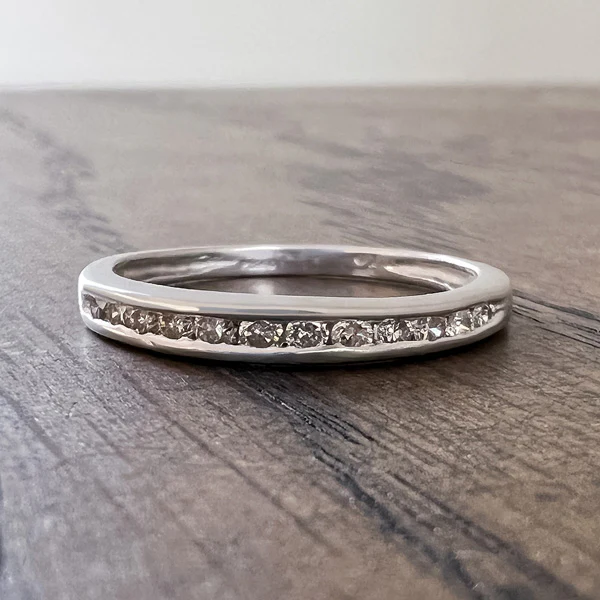 Vintage Diamond Wedding Band Ring, Size 7