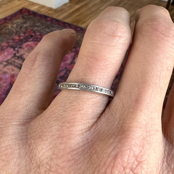 Vintage Diamond Wedding Band Ring, Size 7 - Image 2