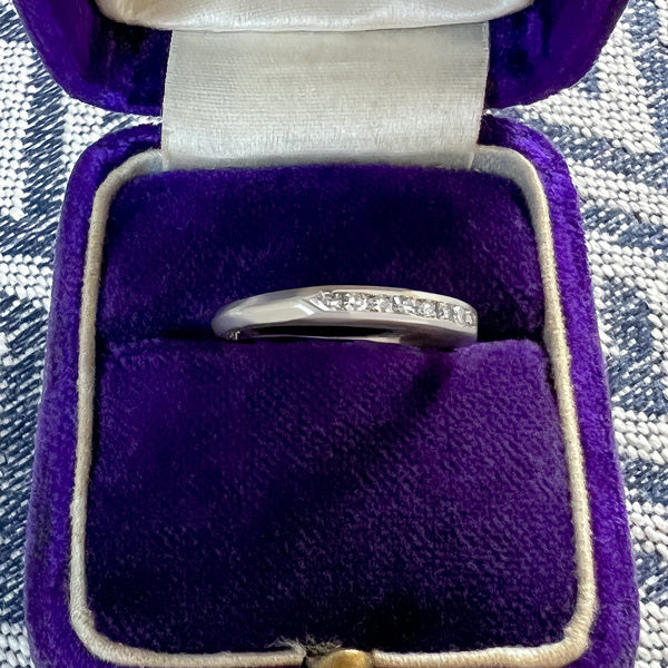 Vintage Diamond Wedding Band Ring, Size 5.5 - Image 2
