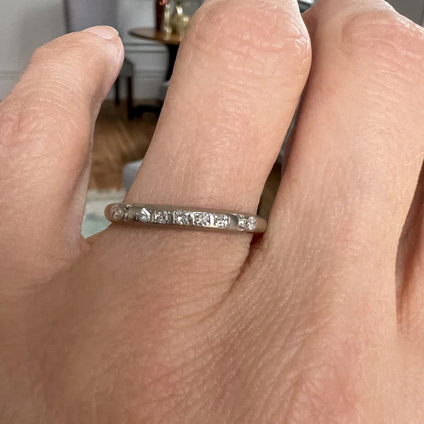 Vintage Diamond Wedding Band Ring, Size 8 - Image 2