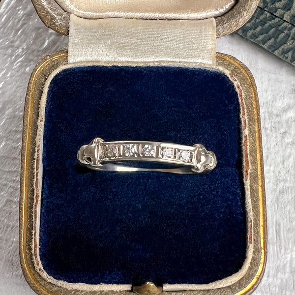 Vintage Diamond Wedding Band Ring, Size 7