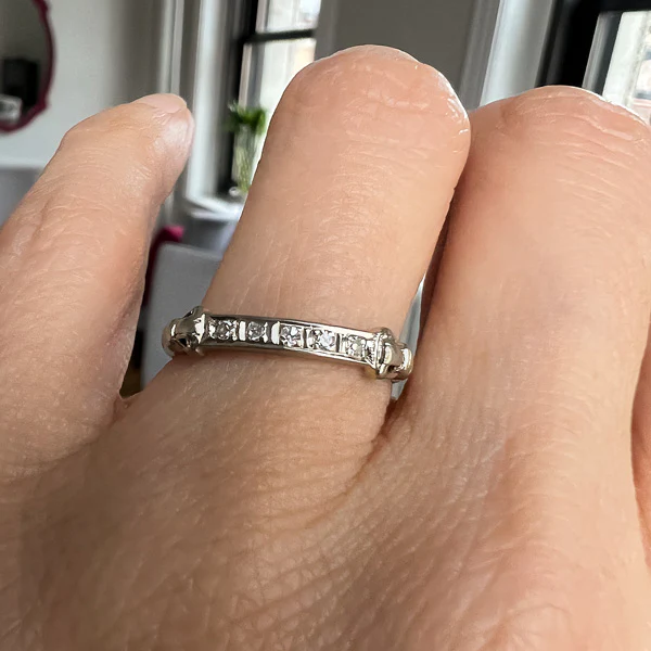 Vintage Diamond Wedding Band Ring, Size 7 - Image 2