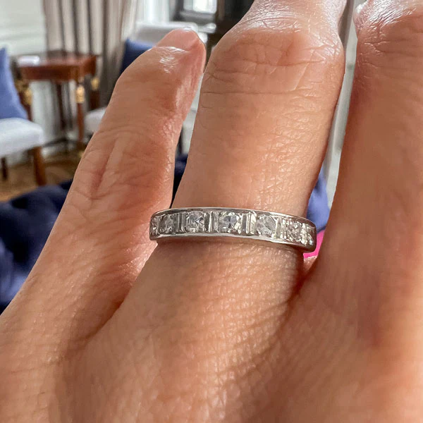 Vintage Diamond Wedding Band Ring, Size 6 1/4 - Image 2