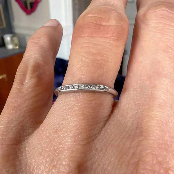 Vintage Diamond Wedding Band, Size 6 - Image 2