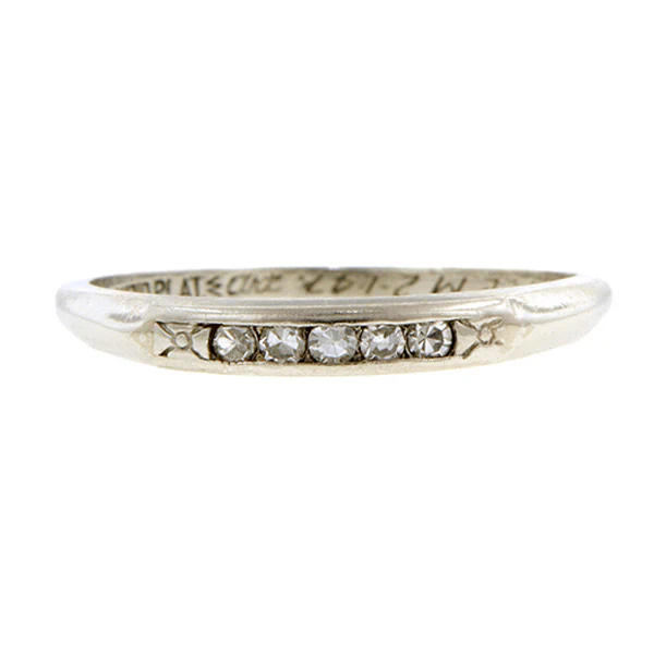 Vintage Diamond Wedding Band Ring, Size 4.5