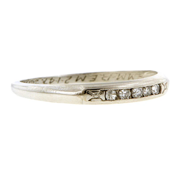 Vintage Diamond Wedding Band Ring, Size 4.5 - Image 2