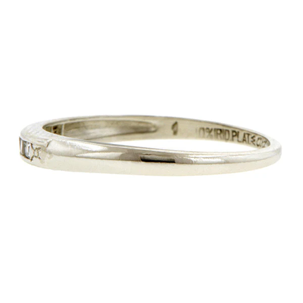Vintage Diamond Wedding Band Ring, Size 4.5 - Image 3