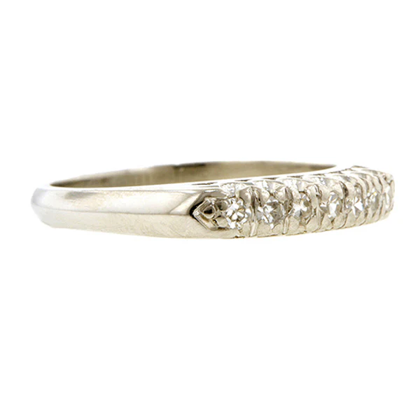 Vintage Diamond Wedding Band Ring, Size 5.75 - Image 2