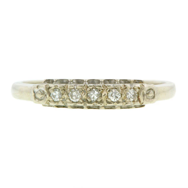 Vintage Diamond Wedding Band Ring, Size 6.5