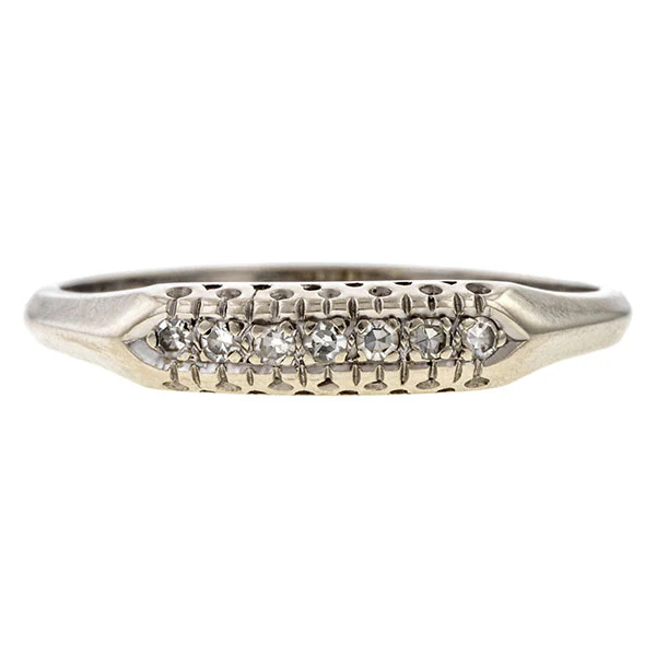Vintage Diamond Wedding Band Ring, Size 11