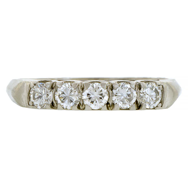 Vintage Diamond Wedding Band Ring, Size 6.25