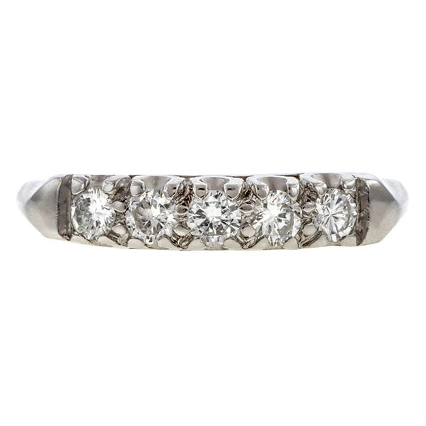 Vintage Diamond Wedding Band Ring, Size 9