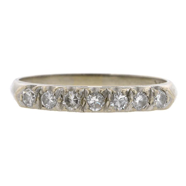 Vintage Diamond Wedding Band Ring, Size 7