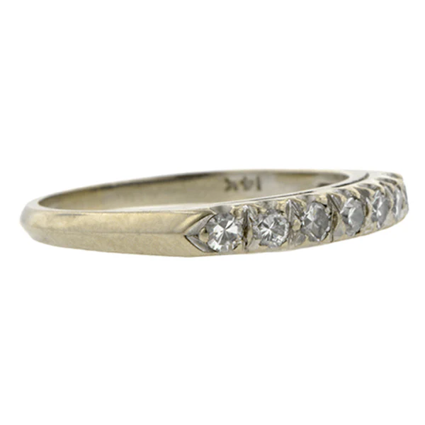 Vintage Diamond Wedding Band Ring, Size 7 - Image 3