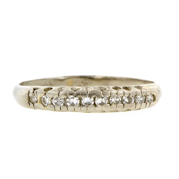 Vintage Diamond Wedding Band Ring, Size 8.5
