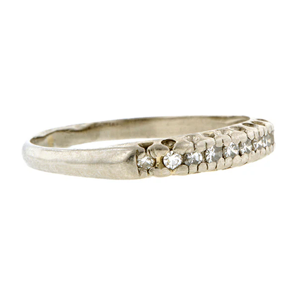 Vintage Diamond Wedding Band Ring, Size 8.5 - Image 2