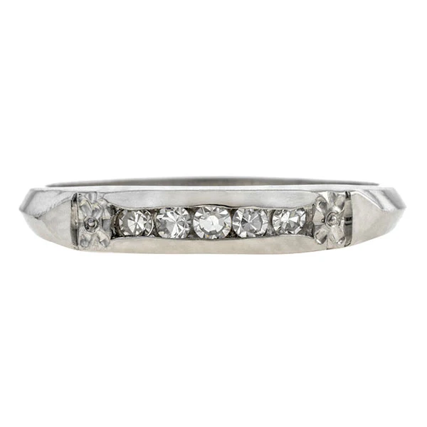 Vintage Diamond Wedding Band Ring, Size 5 1/4