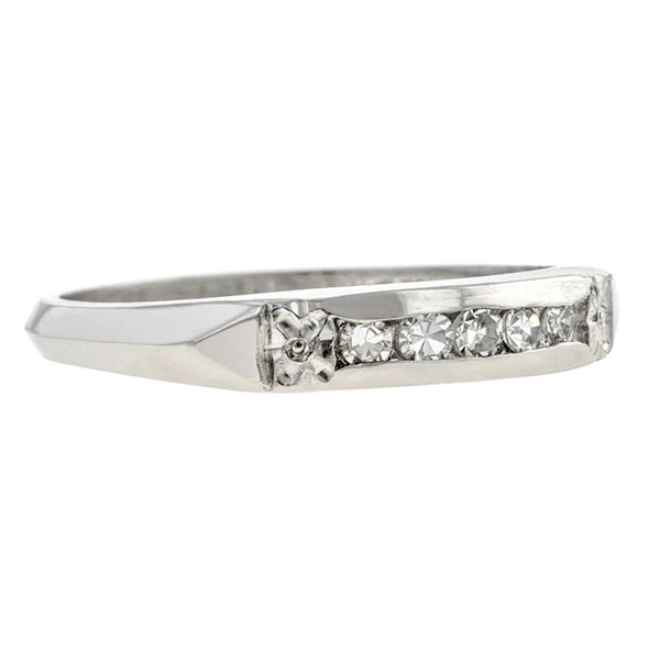 Vintage Diamond Wedding Band Ring, Size 5 1/4 - Image 2