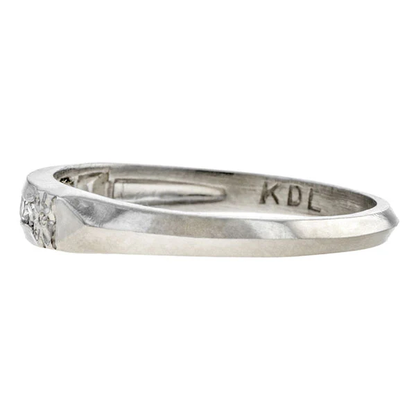 Vintage Diamond Wedding Band Ring, Size 5 1/4 - Image 3