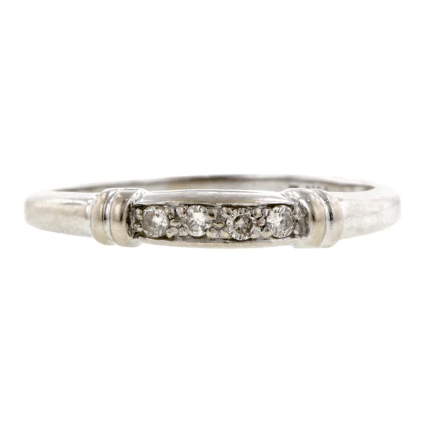 Vintage Diamond Wedding Band Ring, Size 6.75