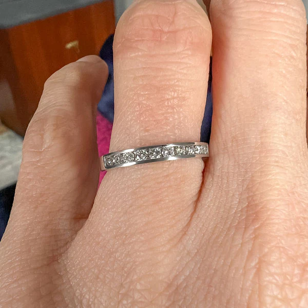 Vintage Diamond Wedding Band Ring, Size 5 3/4 - Image 2