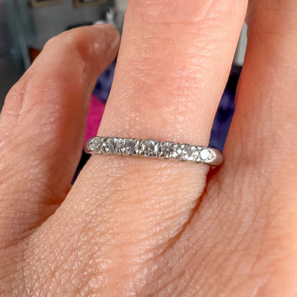 Vintage Diamond Wedding Band Ring, Size 7