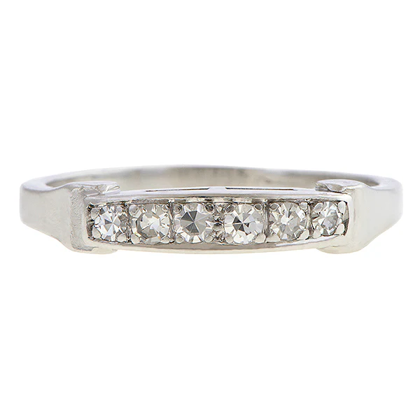 Vintage Diamond Wedding Band Ring, Size 6
