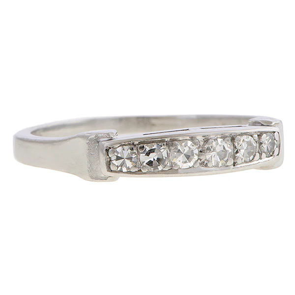 Vintage Diamond Wedding Band Ring, Size 6 - Image 2