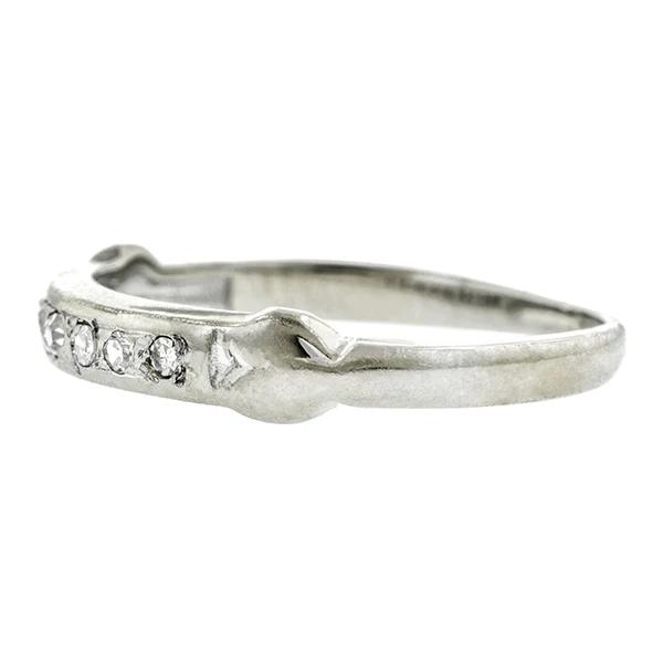 Vintage Diamond Wedding Band Ring, Size 4.5 - Image 3