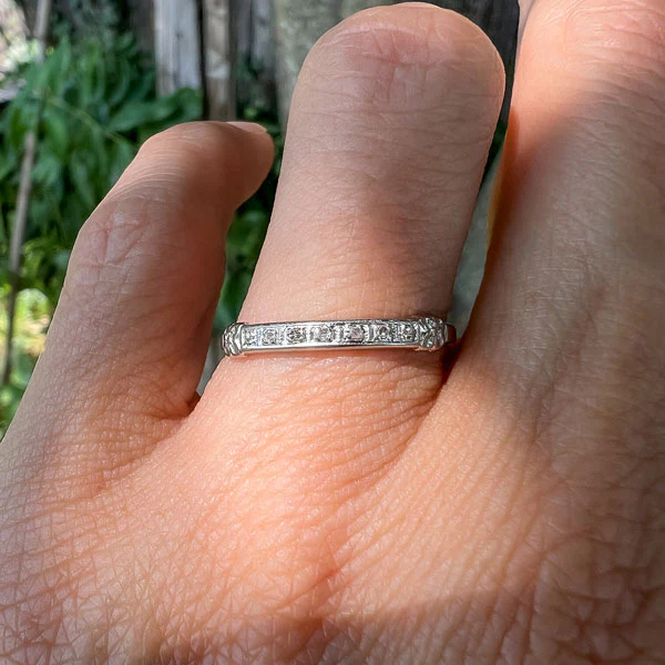 Vintage Diamond Wedding Band, Size 8 - Image 2