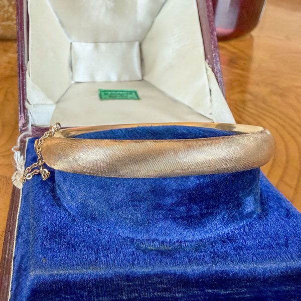 Vintage Emerald & Diamond Bangle Bracelet - Image 4