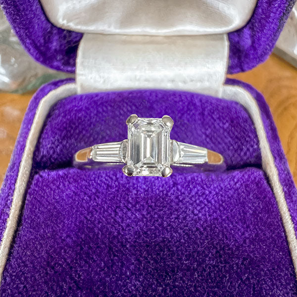 Vintage Engagement Ring, Emerald cut 0.55ct.