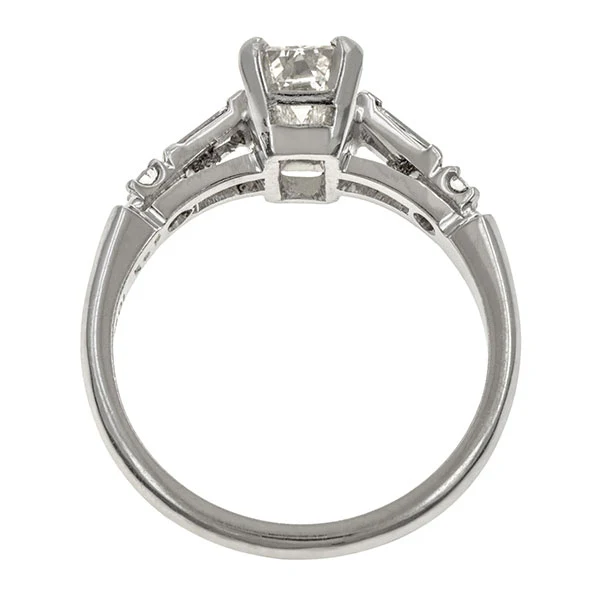 Vintage Engagement Ring, Emerald Cut 1.11ct. - Image 4