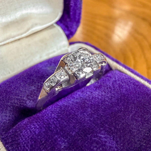 Vintage Engagement Ring, Old Euro 0.45ct - Image 3