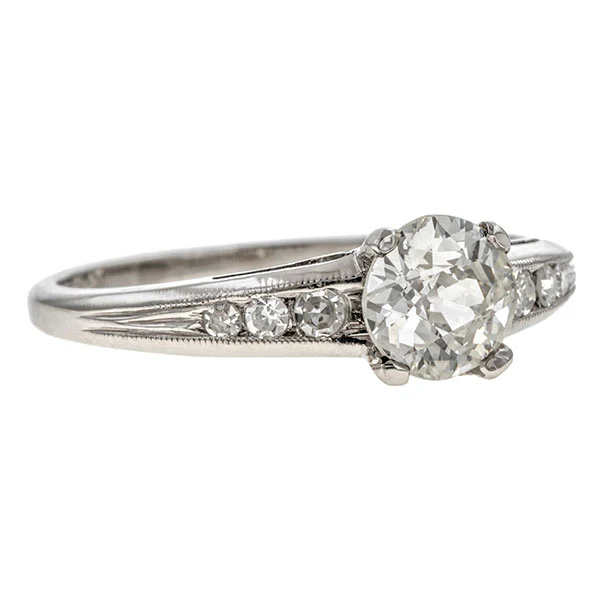 Vintage Engagement Ring, Old Euro 0.80ct. - Image 2