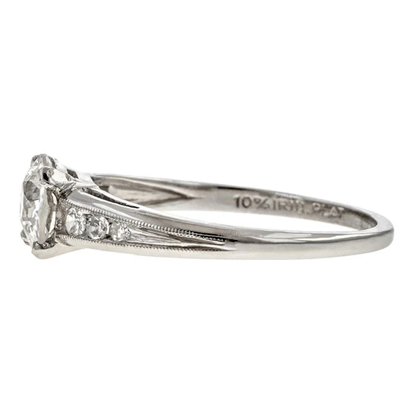 Vintage Engagement Ring, Old Euro 0.80ct. - Image 3